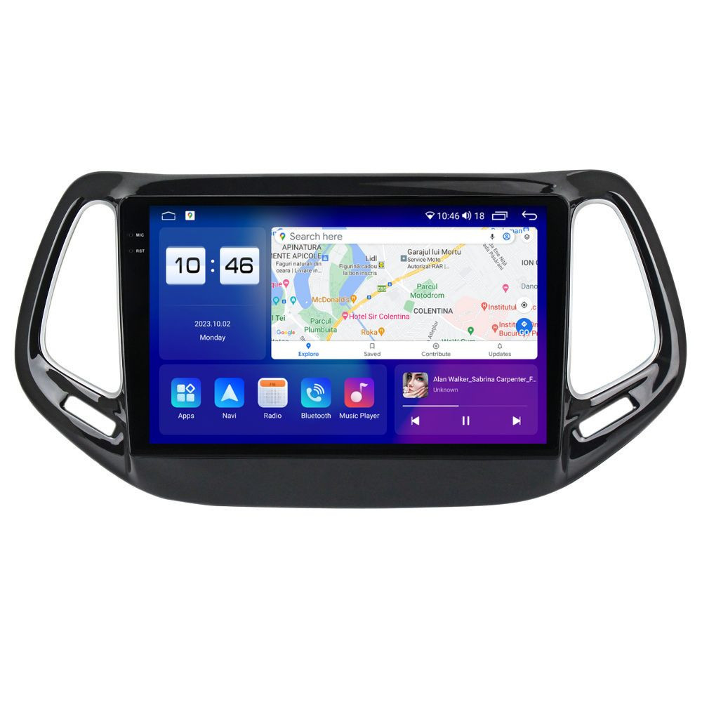 Navigatie dedicata cu Android Jeep Compass II 2016 - 2021, 8GB RAM, Radio GPS Dual Zone, Display 2K QLED 10.36