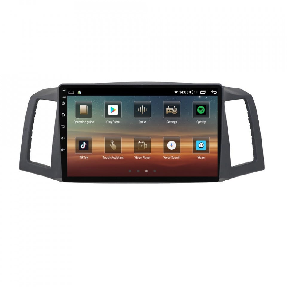 Navigatie dedicata cu Android Jeep Grand Cherokee III 2004 - 2007 fara navigatie originala, 8GB RAM, Radio GPS Dual Zone, Display HD QLED 10