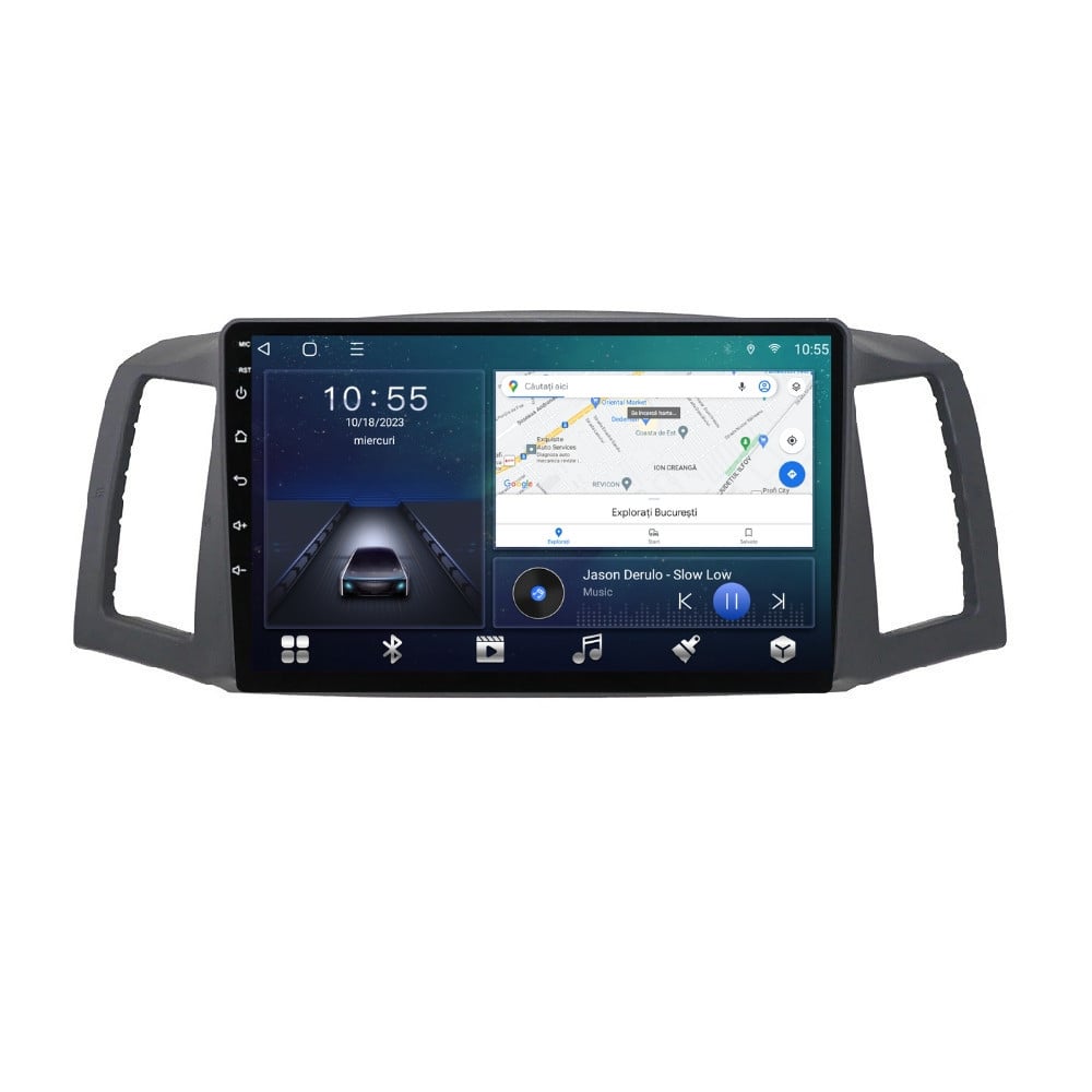 Navigatie dedicata cu Android Jeep Grand Cherokee III 2004 - 2007 fara navigatie originala, 2GB RAM, Radio GPS Dual Zone, Display HD QLED 10