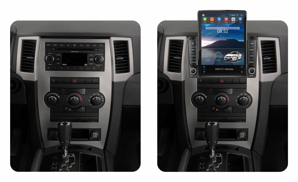 Navigatie dedicata cu Android Jeep Grand Cherokee III 2007 - 2011, 1GB RAM, Radio GPS Dual Zone, Touchscreen IPS 9.7