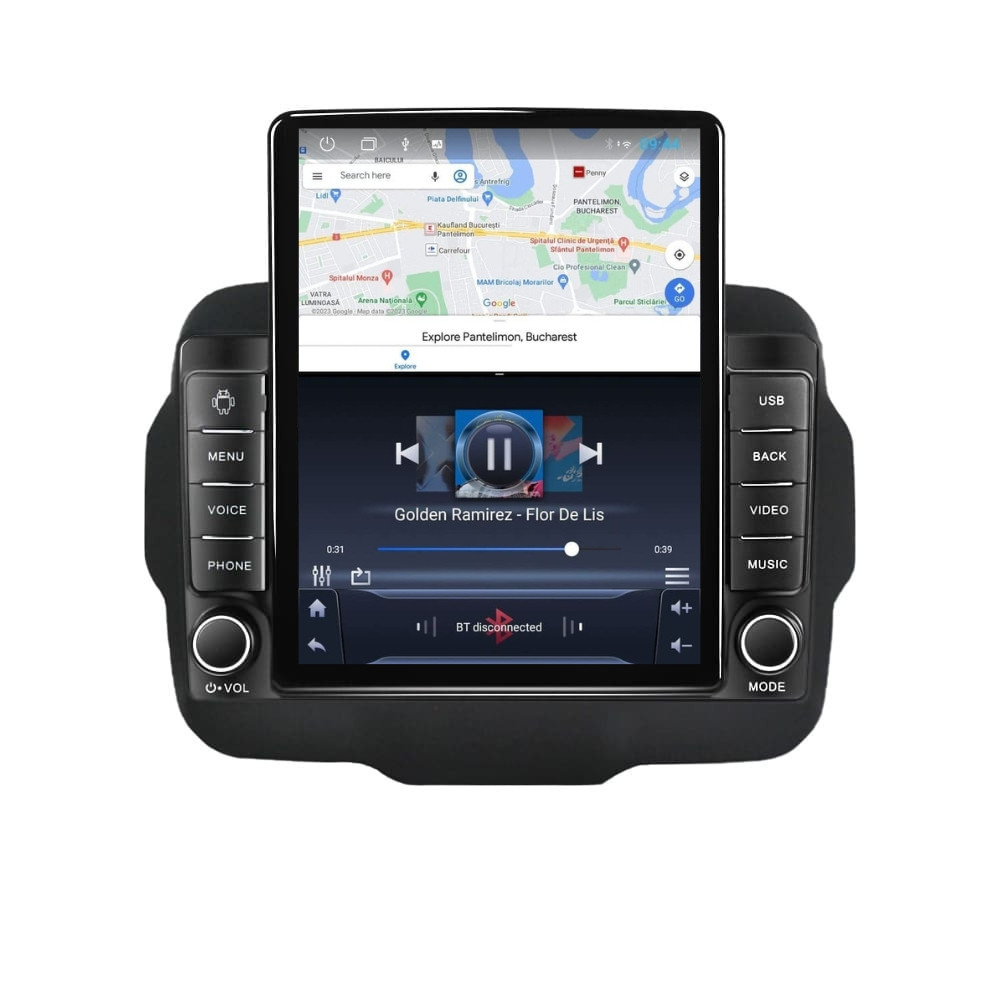 Navigatie dedicata cu Android Jeep Renegade dupa 2014, 2GB RAM, Radio GPS Dual Zone, Touchscreen IPS 9.7