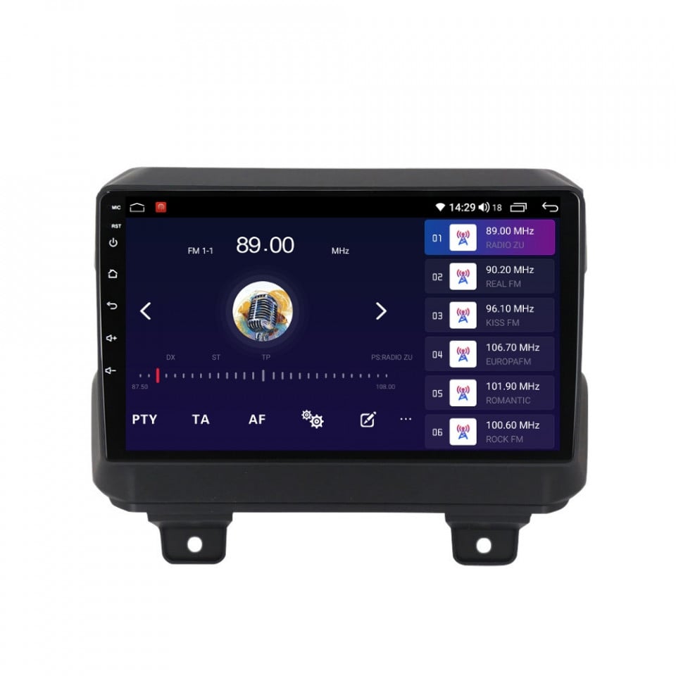 Navigatie dedicata cu Android Jeep Wrangler IV dupa 2018, 8GB RAM, Radio GPS Dual Zone, Display HD QLED 9