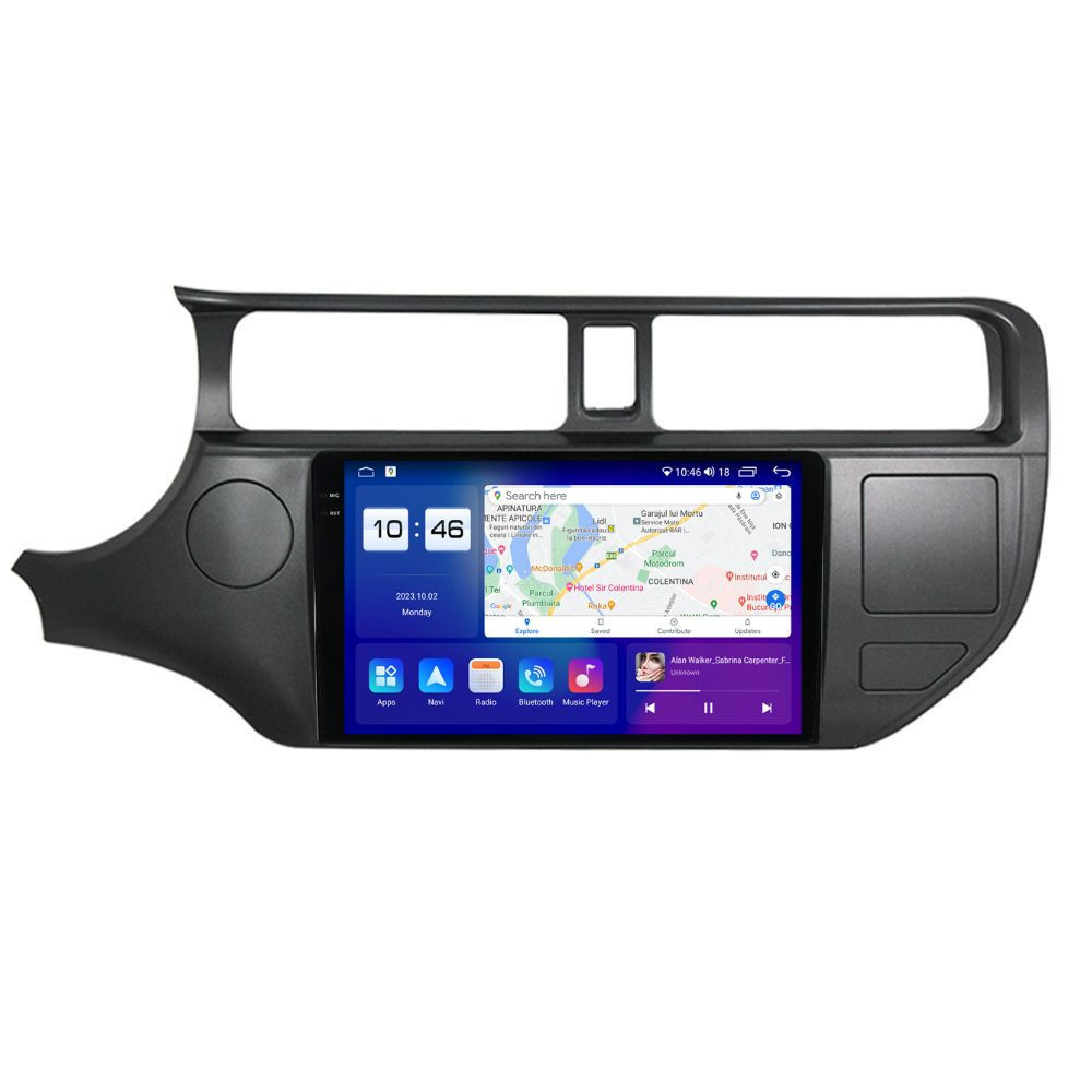 Navigatie dedicata cu Android Kia Rio III 2011 - 2014, 8GB RAM, Radio GPS Dual Zone, Display 2K QLED 9.5