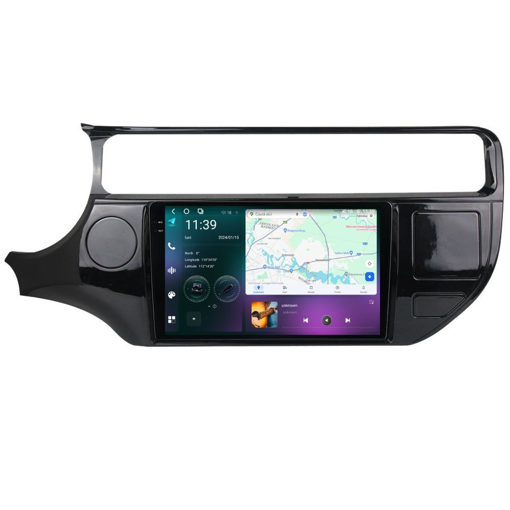 Navigatie dedicata cu Android Kia Rio III 2014 - 2017, 12GB RAM, Radio GPS Dual Zone, Display 2K QLED 9.5