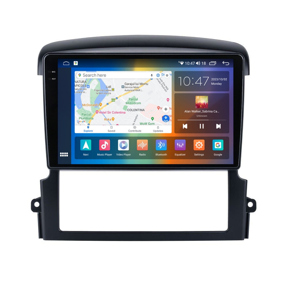 Navigatie dedicata cu Android KIA Sorento I 2006 - 2009, 4GB RAM, Radio GPS Dual Zone, Display 2K QLED 9.5