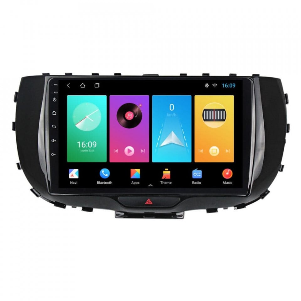 Navigatie dedicata cu Android Kia Soul dupa 2019, 1GB RAM, Radio GPS Dual Zone, Display HD IPS 9