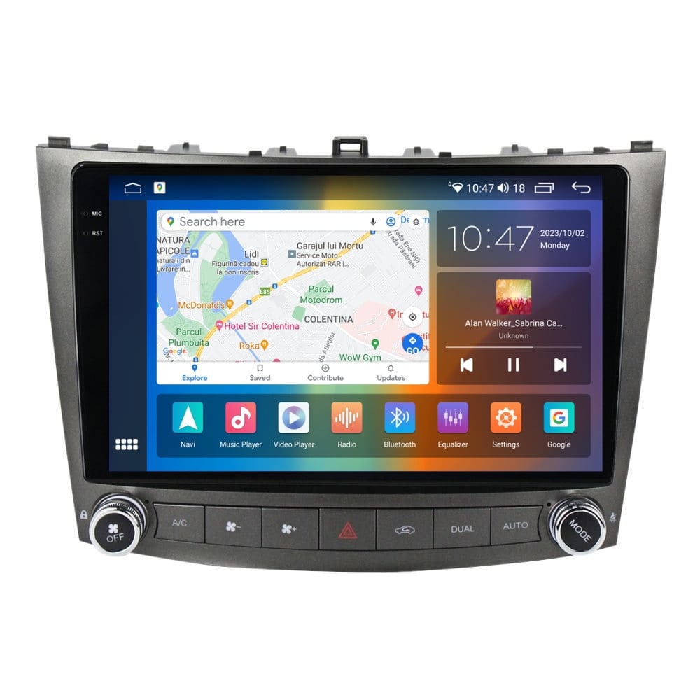 Navigatie dedicata cu Android Lexus IS 2005 - 2013, 8GB RAM, Radio GPS Dual Zone, Display 2K QLED 10.36