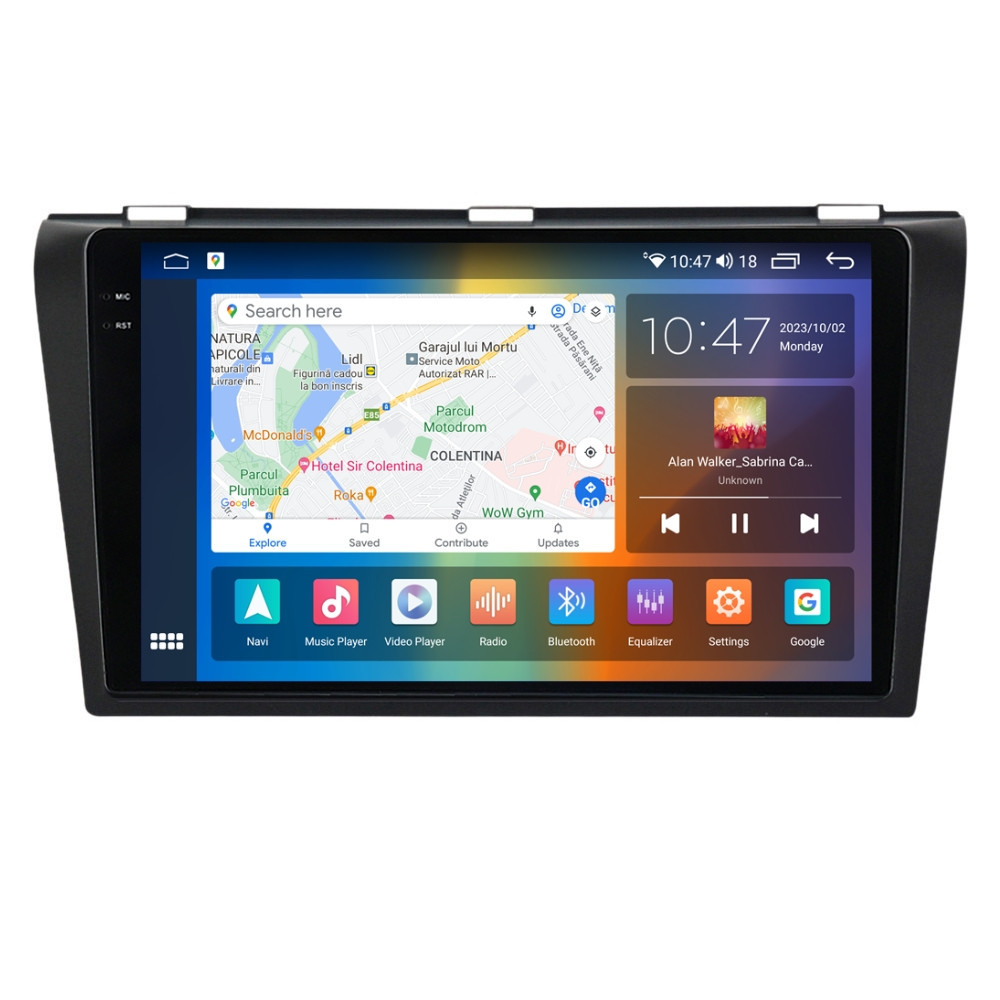 Navigatie dedicata cu Android Mazda 3 2003 - 2009, 8GB RAM, Radio GPS Dual Zone, Display 2K QLED 9.5