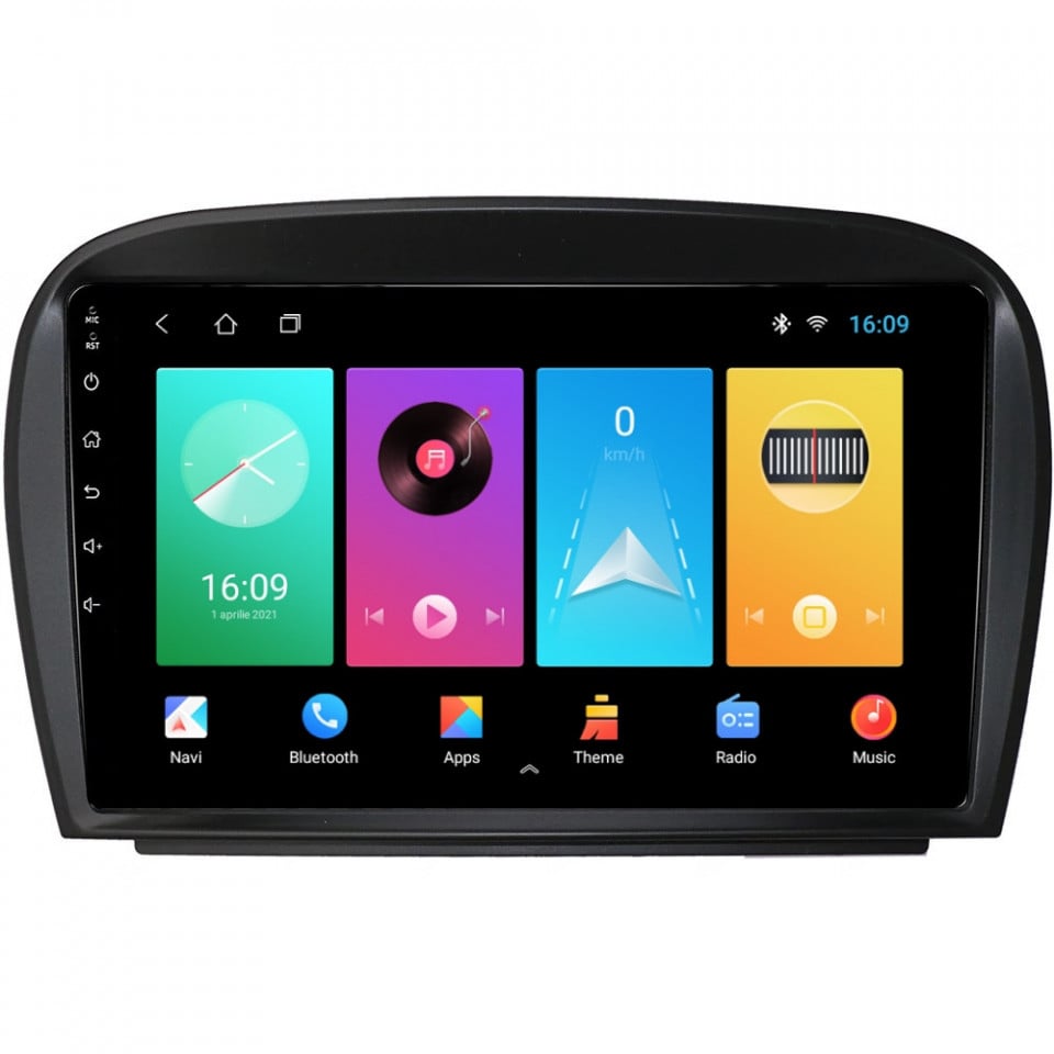 Navigatie dedicata cu Android Mercedes SL R230 2001 - 2012, 1GB RAM, Radio GPS Dual Zone, Display HD IPS 9