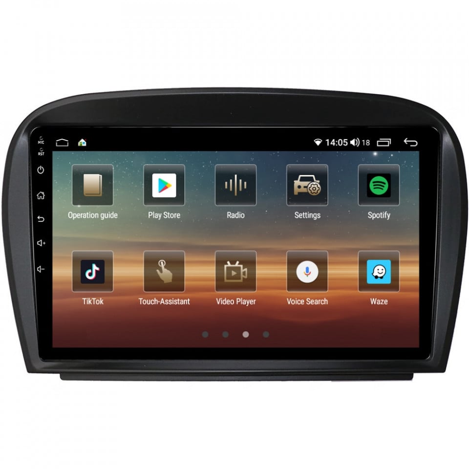 Navigatie dedicata cu Android Mercedes SL R230 2001 - 2012, 4GB RAM, Radio GPS Dual Zone, Display HD QLED 9