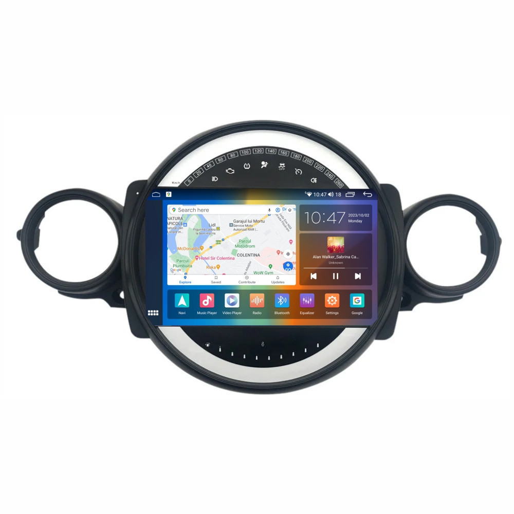 Navigatie dedicata cu Android Mini Clubman / Clubvan (R55) 2006 - 2014, 4GB RAM, Radio GPS Dual Zone, Display 2K QLED 9.5