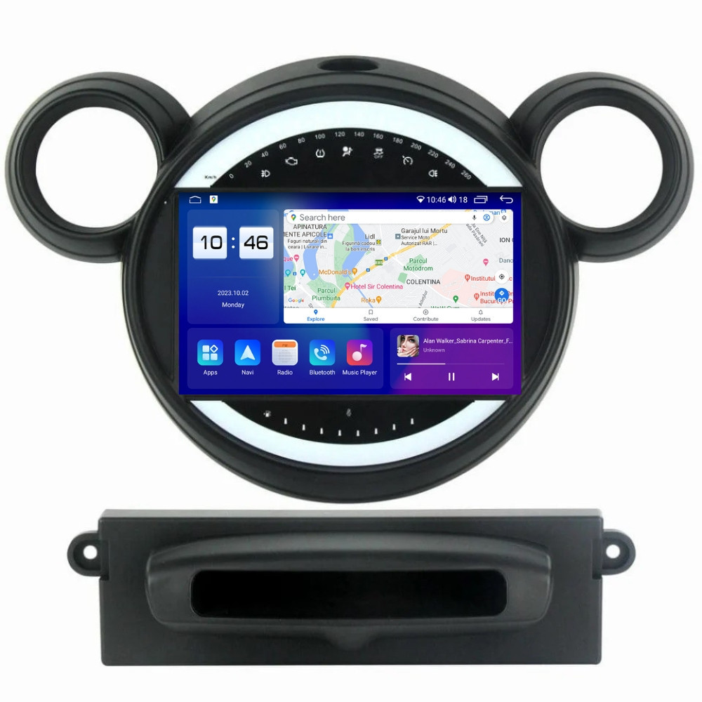 Navigatie dedicata cu Android Mini Countryman / Paceman (R60, R61) 2010 - 2017, 4GB RAM, Radio GPS Dual Zone, Display 2K QLED 9.5