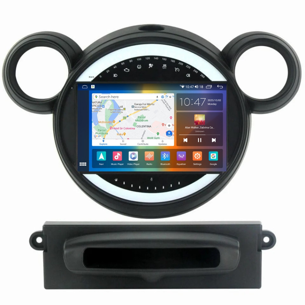 Navigatie dedicata cu Android Mini Countryman / Paceman (R60, R61) 2010 - 2017, 8GB RAM, Radio GPS Dual Zone, Display 2K QLED 9.5