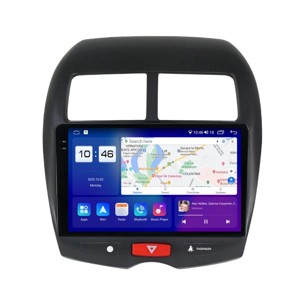 Navigatie dedicata cu Android Mitsubishi ASX 2010 - 2016, 8GB RAM, Radio GPS Dual Zone, Display 2K QLED 10.36