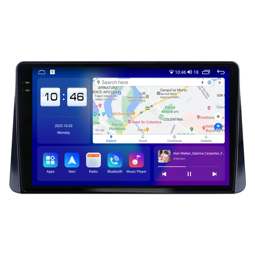 Navigatie dedicata cu Android Mitsubishi Eclipse Cross 2017 - 2020, 4GB RAM, Radio GPS Dual Zone, Display 2K QLED 10.36