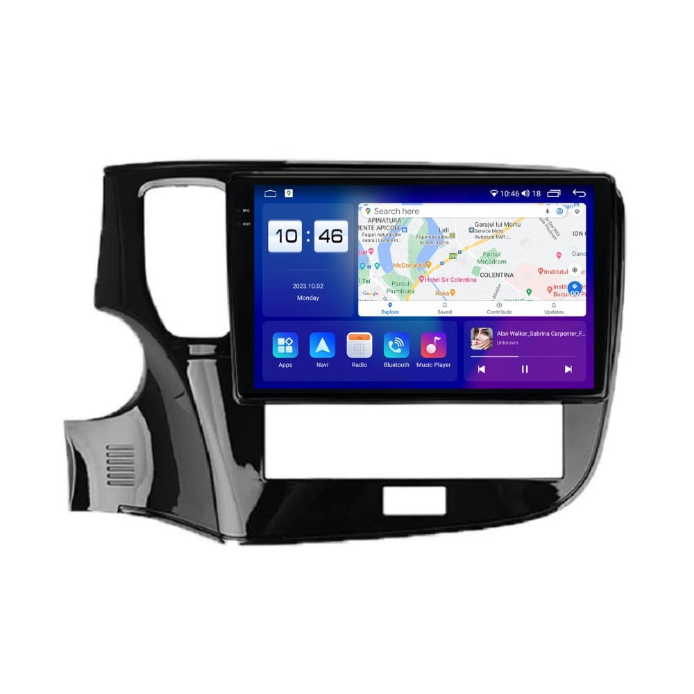 Navigatie dedicata cu Android Mitsubishi Outlander III 2019 - 2021, 8GB RAM, Radio GPS Dual Zone, Display 2K QLED 10.36