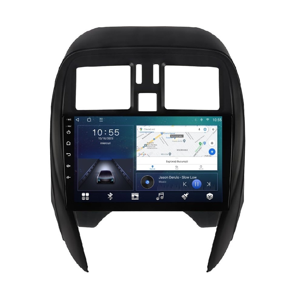 Navigatie dedicata cu Android Nissan Micra IV 2014 - 2017, 2GB RAM, Radio GPS Dual Zone, Display HD QLED 9