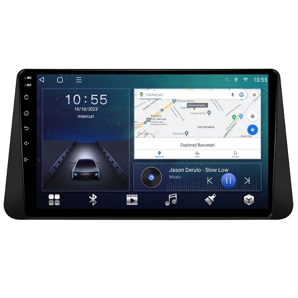 Navigatie dedicata cu Android Nissan Micra V dupa 2017, 2GB RAM, Radio GPS Dual Zone, Display HD QLED 9
