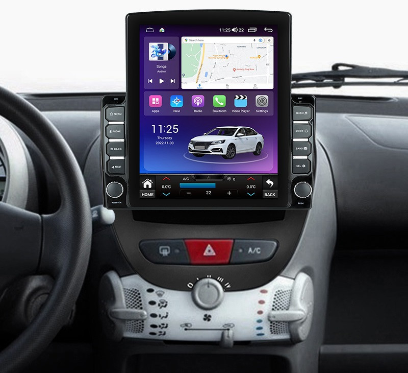 Navigatie dedicata cu Android Peugeot 107 2005 - 2014, 8GB RAM, Radio GPS Dual Zone, Touchscreen IPS 9.7