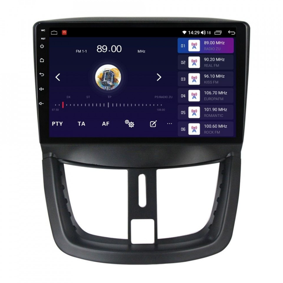 Navigatie dedicata cu Android Peugeot 206+ 2009 - 2014, 8GB RAM, Radio GPS Dual Zone, Display HD QLED 9