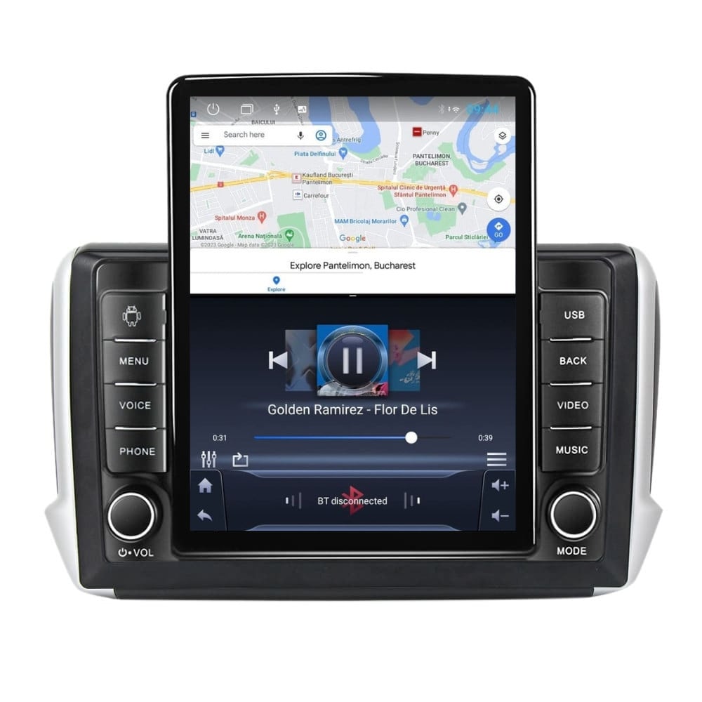 Navigatie dedicata cu Android Peugeot 208 I 2012 - 2019, 1GB RAM, Radio GPS Dual Zone, Touchscreen IPS 9.7