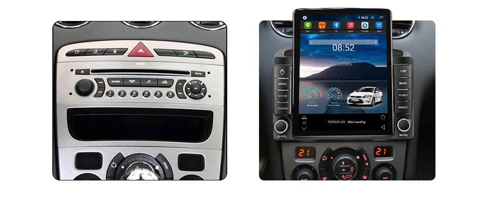 Navigatie dedicata cu Android Peugeot 308 I 2007 - 2013, 1GB RAM, Radio GPS Dual Zone, Touchscreen IPS 9.7