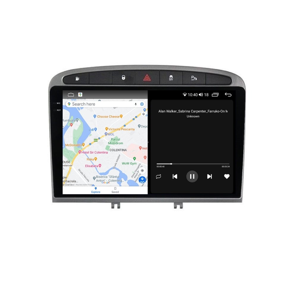 Navigatie dedicata cu Android Peugeot 308 I 2007 - 2013, 4GB RAM, Radio GPS Dual Zone, Display 2K QLED 9.5