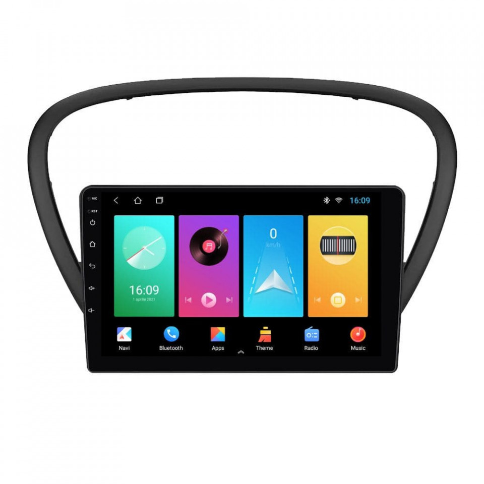 Navigatie dedicata cu Android Peugeot 607 2004 - 2011, 2GB RAM, Radio GPS Dual Zone, Display HD IPS 9