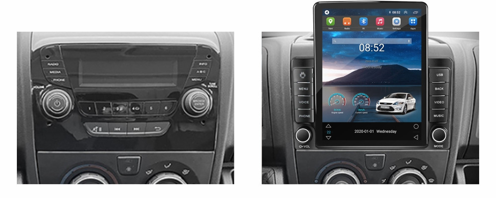 Navigatie dedicata cu Android Peugeot Boxer dupa 2006 cu navigatie originala, 1GB RAM, Radio GPS Dual Zone, Touchscreen IPS 9.7