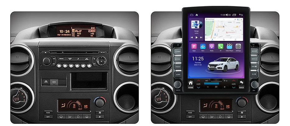 Navigatie dedicata cu Android Peugeot Partner 2008 - 2018, 8GB RAM, Radio GPS Dual Zone, Touchscreen IPS 9.7