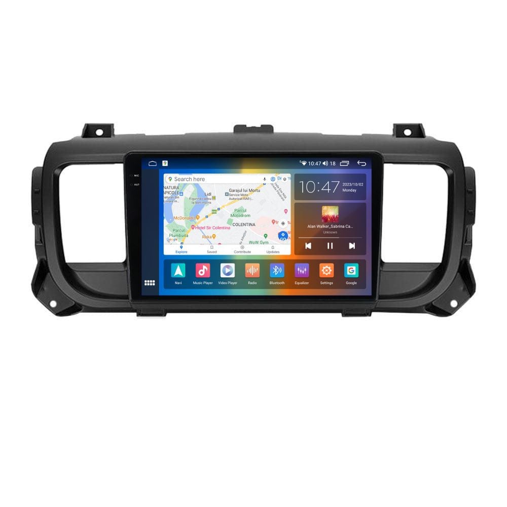 Navigatie dedicata cu Android Peugeot Traveller dupa 2016, 4GB RAM, Radio GPS Dual Zone, Display 2K QLED 9.5