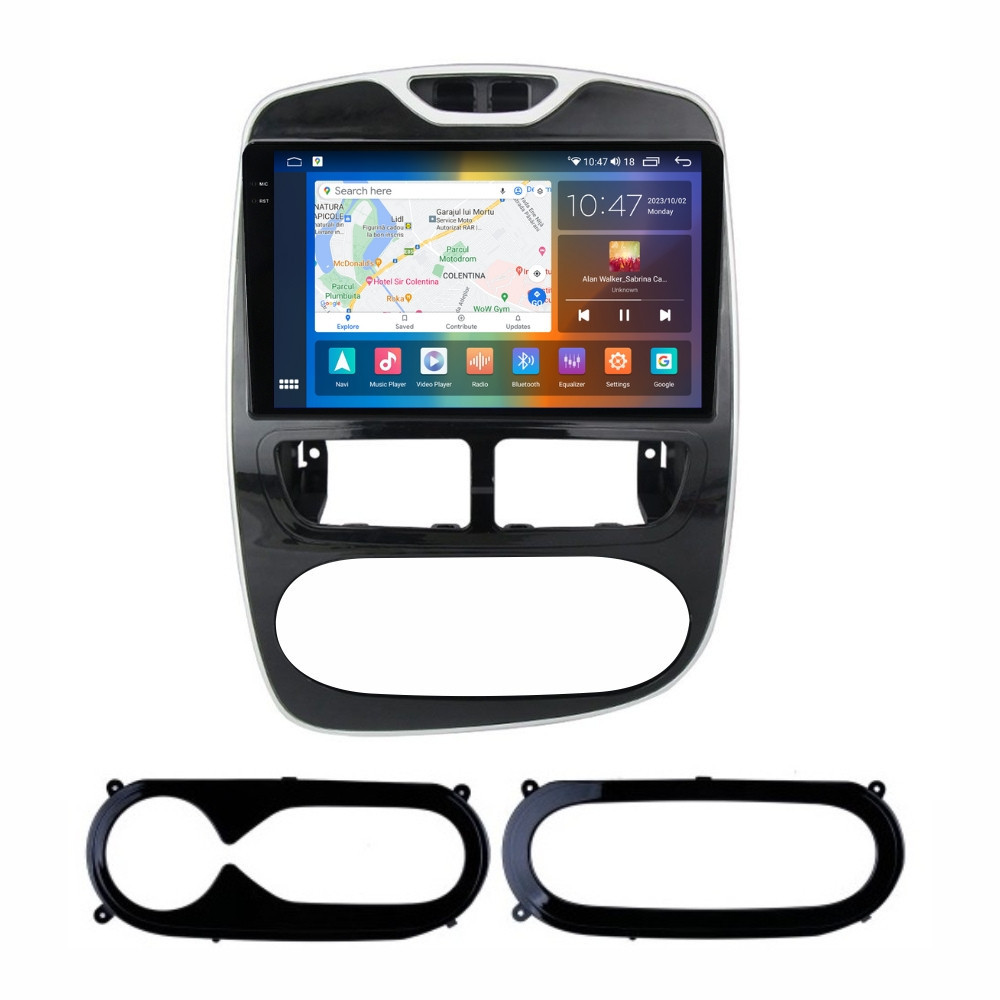 Navigatie dedicata cu Android Renault Clio IV 2012 - 2019, 4GB RAM, Radio GPS Dual Zone, Display 2K QLED 10.36