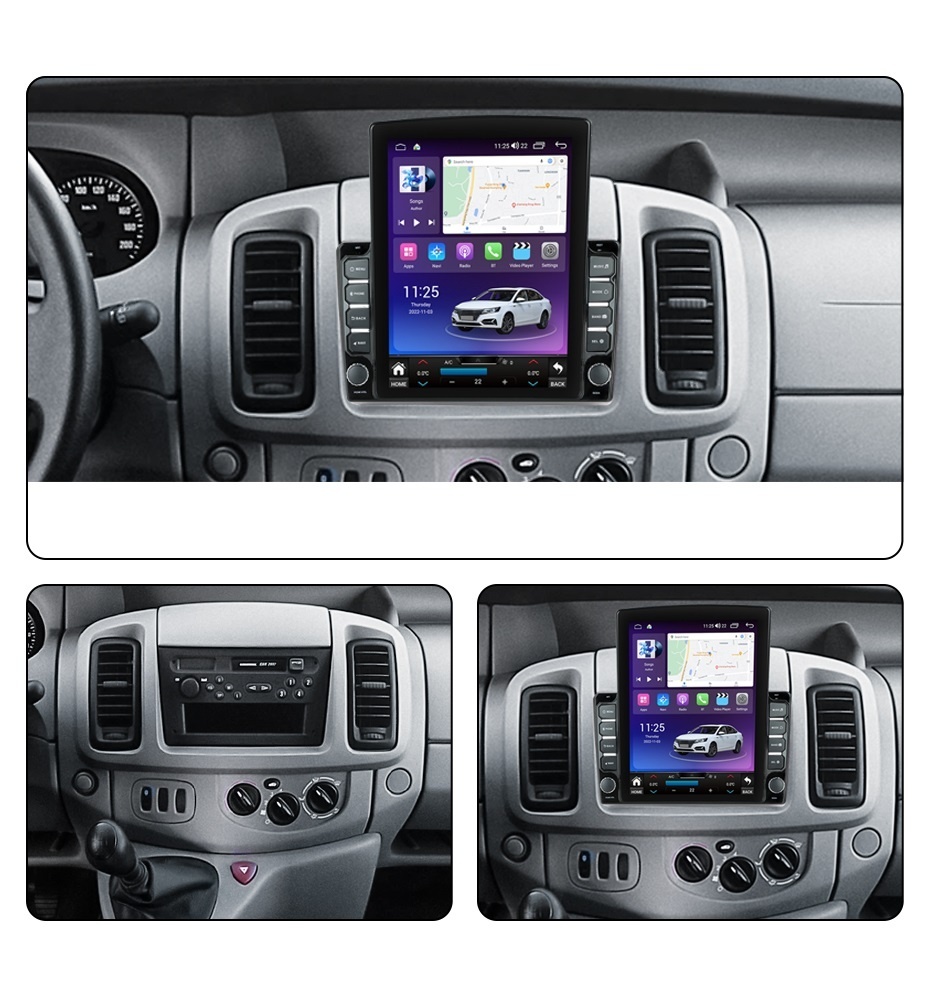 Navigatie dedicata cu Android Renault Trafic II 2001 - 2010, 4GB RAM, Radio GPS Dual Zone, Touchscreen IPS 9.7