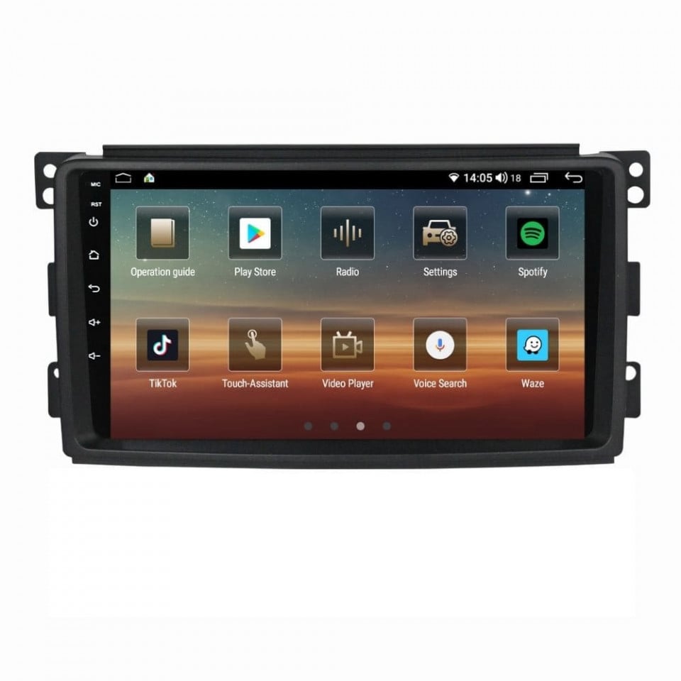 Navigatie dedicata cu Android Smart Fortwo 2007 - 2010, 6GB RAM, Radio GPS Dual Zone, Display HD QLED 9