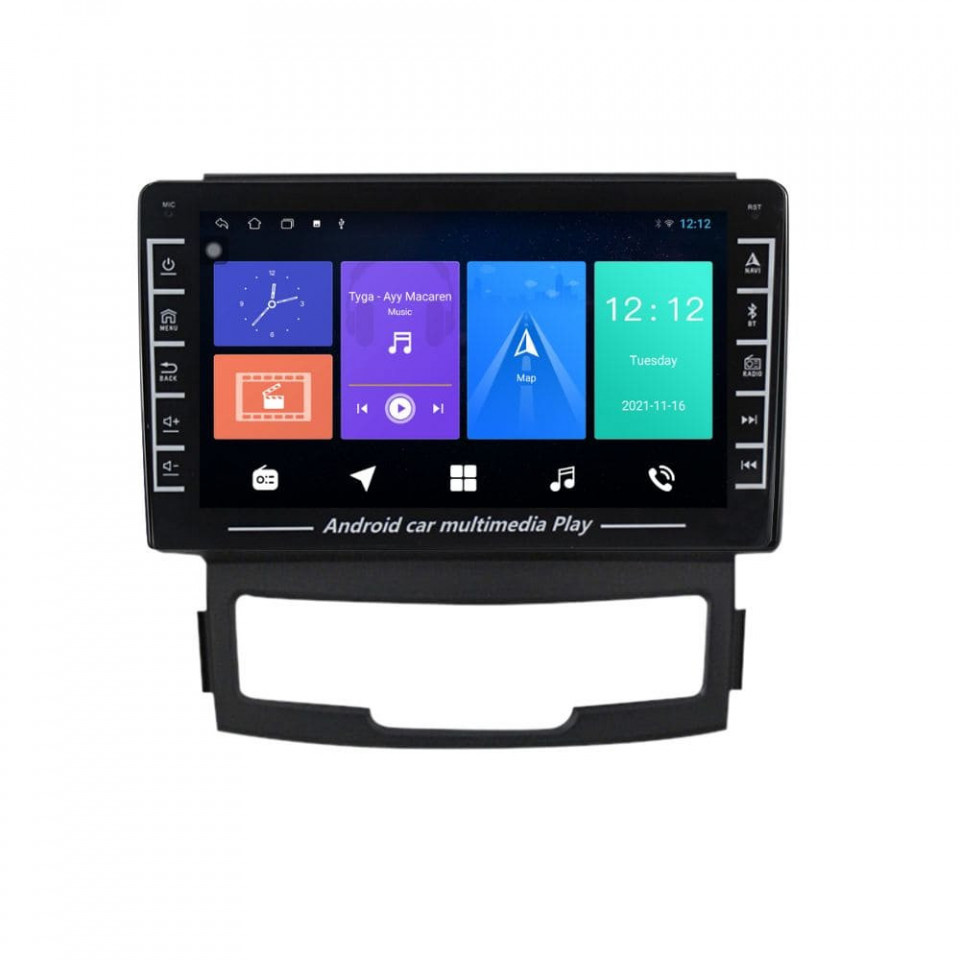 Navigatie dedicata cu Android Ssangyong Korando 2010 - 2013, 1GB RAM, Radio GPS Dual Zone, Display HD IPS 8