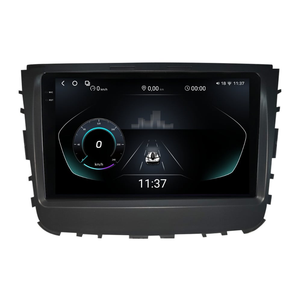 Navigatie dedicata cu Android Ssangyong Musso dupa 2018, 12GB RAM, Radio GPS Dual Zone, Display 2K QLED 9.5