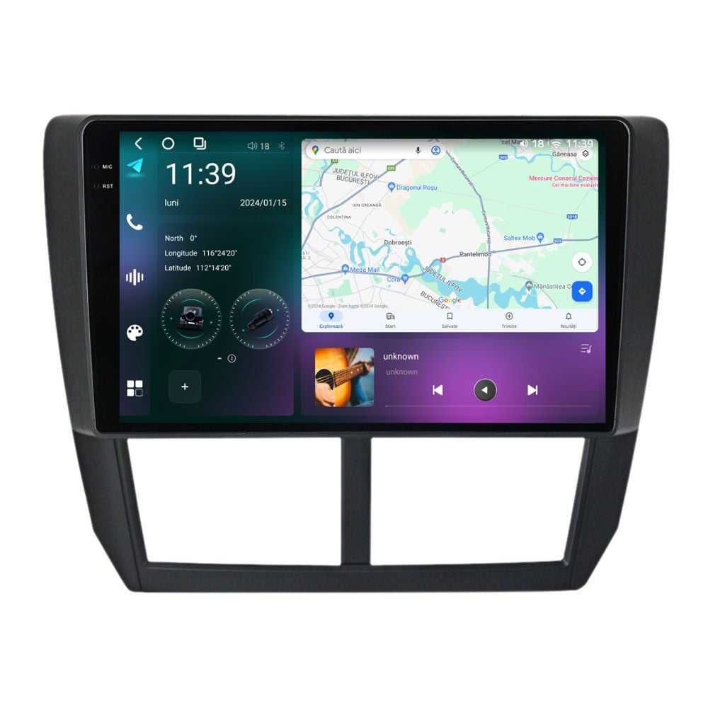 Navigatie dedicata cu Android Subaru Forester 2008 - 2013, 12GB RAM, Radio GPS Dual Zone, Display 2K QLED 9.5