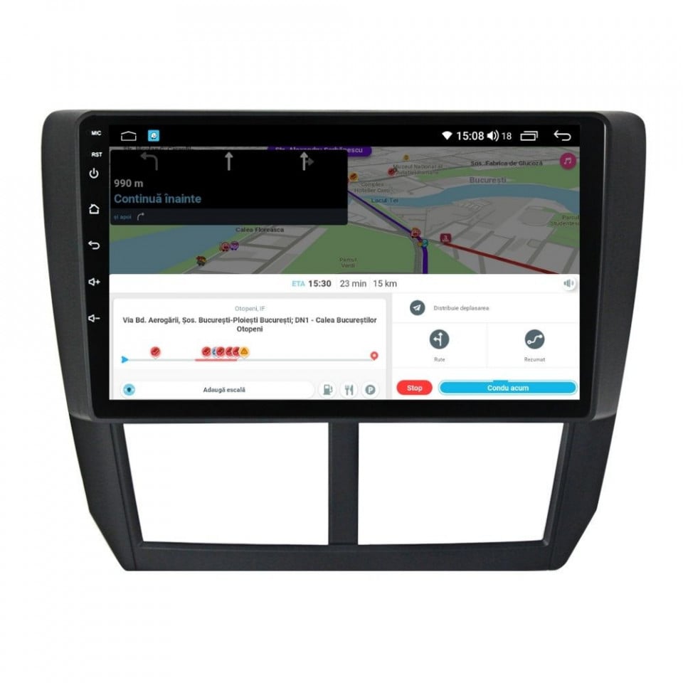 Navigatie dedicata cu Android Subaru Forester 2008 - 2013, 8GB RAM, Radio GPS Dual Zone, Display HD QLED 9" Touchscreen, Internet Wi-Fi si slot SIM 4G, Bluetooth, MirrorLink, USB - Imagine 8