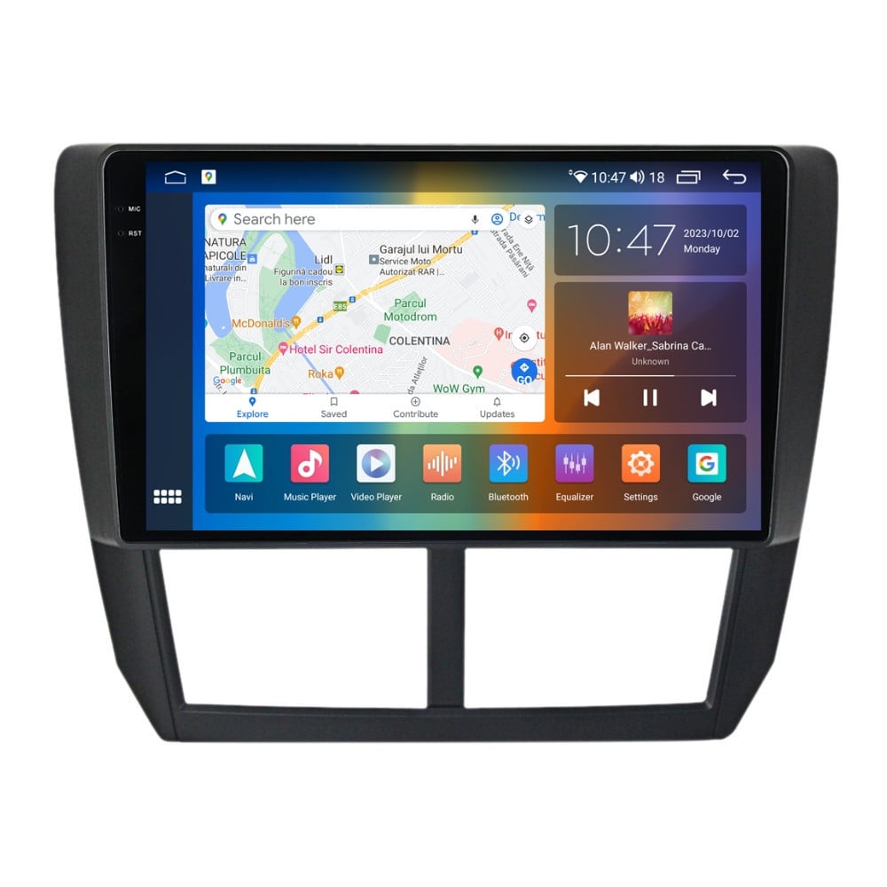 Navigatie dedicata cu Android Subaru Impreza / XV / WRX 2007 - 2014, 8GB RAM, Radio GPS Dual Zone, Display 2K QLED 9.5