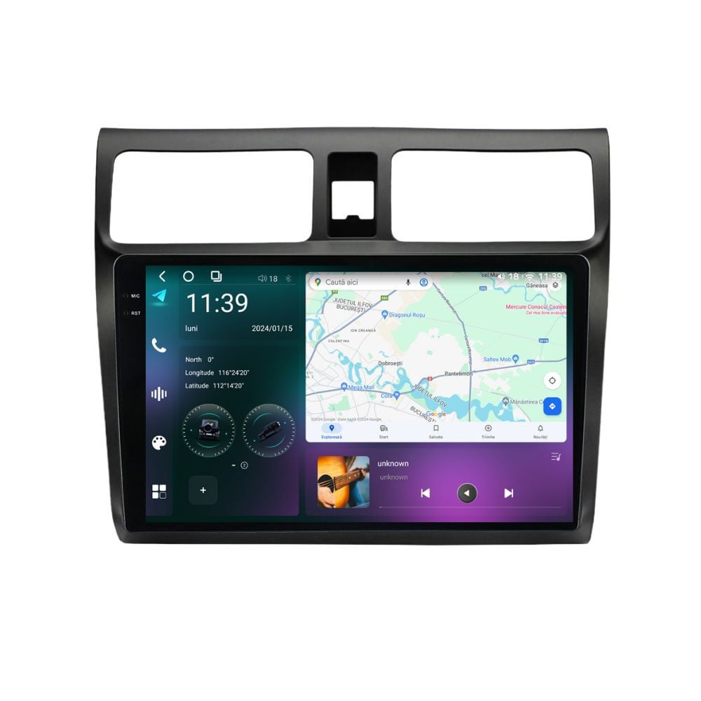 Navigatie dedicata cu Android Suzuki Swift III 2005 - 2010, 12GB RAM, Radio GPS Dual Zone, Display 2K QLED 10.36