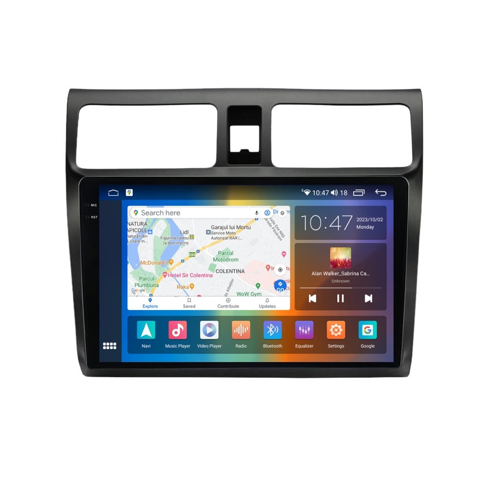 Navigatie dedicata cu Android Suzuki Swift III 2005 - 2010, 4GB RAM, Radio GPS Dual Zone, Display 2K QLED 10.36