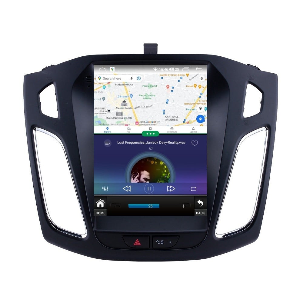 Navigatie dedicata cu Android tip tesla Ford Focus III 2011 - 2018, 8GB RAM, Radio GPS Dual Zone, Touchscreen IPS 9.7