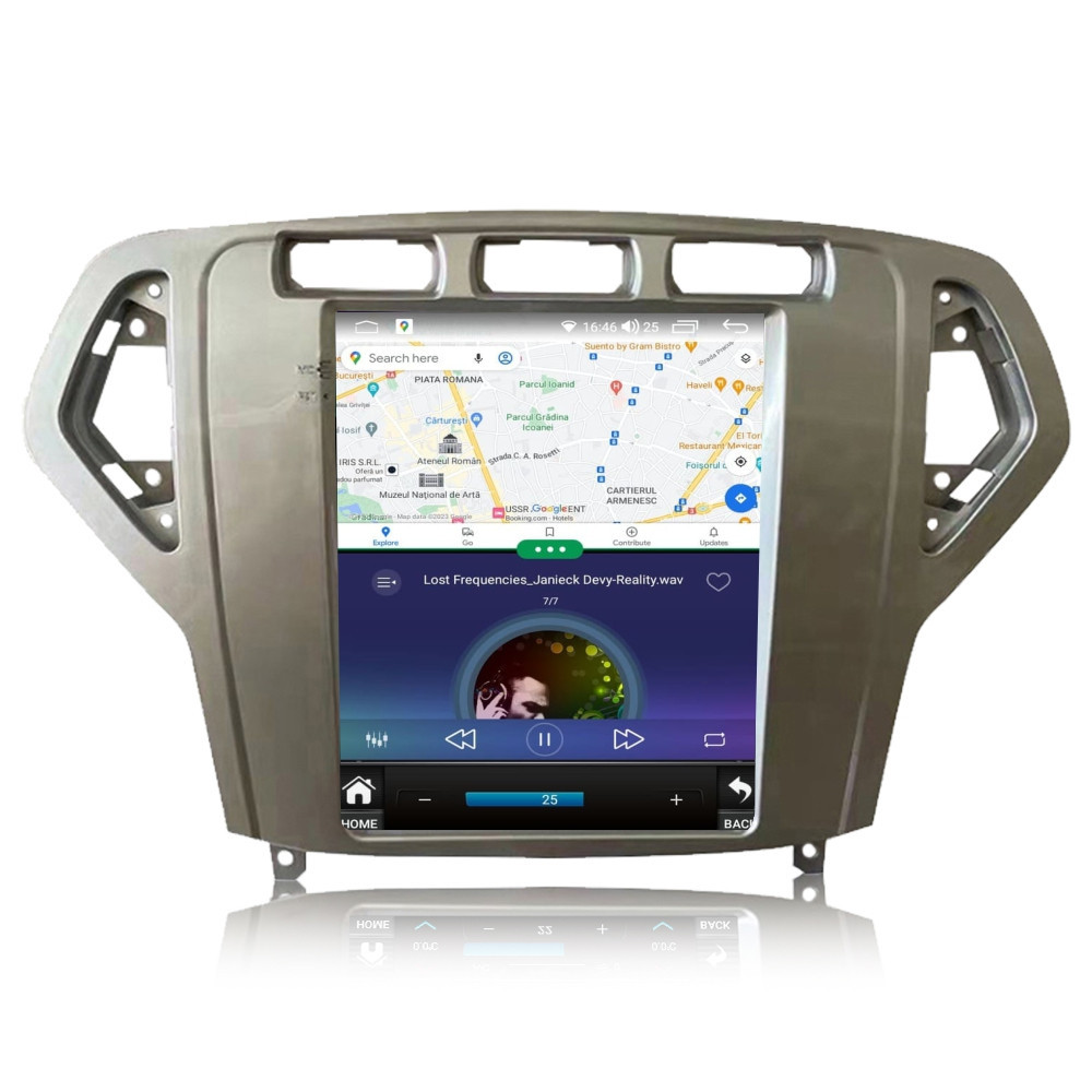 Navigatie dedicata cu Android tip tesla Ford Mondeo IV 2007 - 2011 clima automata, gri, 4GB RAM, Radio GPS Dual Zone, Touchscreen IPS 9.7