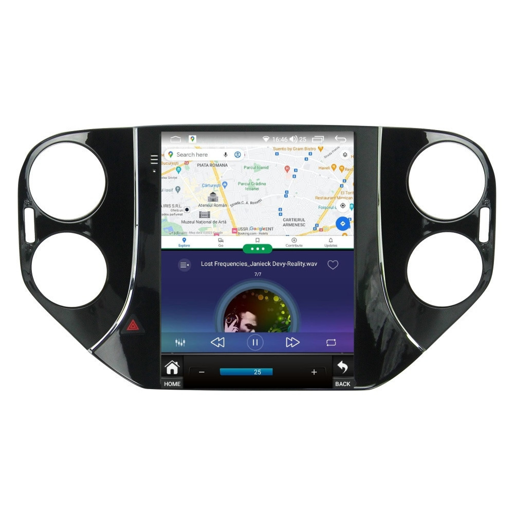 Navigatie dedicata cu Android tip tesla VW Tiguan I 2007 - 2012, 4GB RAM, Radio GPS Dual Zone, Touchscreen IPS 9.7