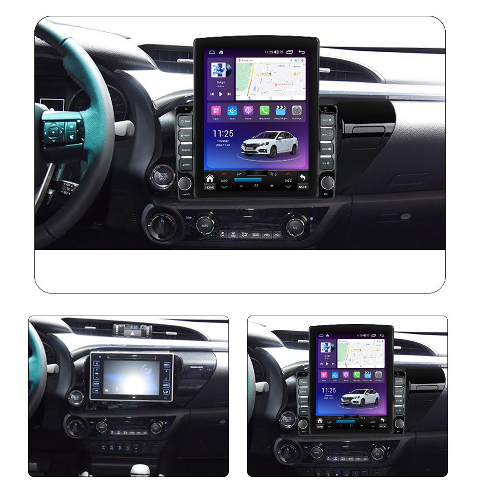 Navigatie dedicata cu Android Toyota Hilux VIII dupa 2015, 4GB RAM, Radio GPS Dual Zone, Touchscreen IPS 9.7