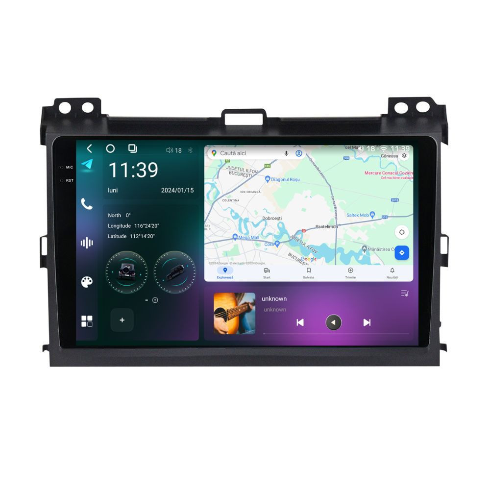 Navigatie dedicata cu Android Toyota Land Cruiser Prado J120 2002 - 2010, 12GB RAM, Radio GPS Dual Zone, Display 2K QLED 9.5