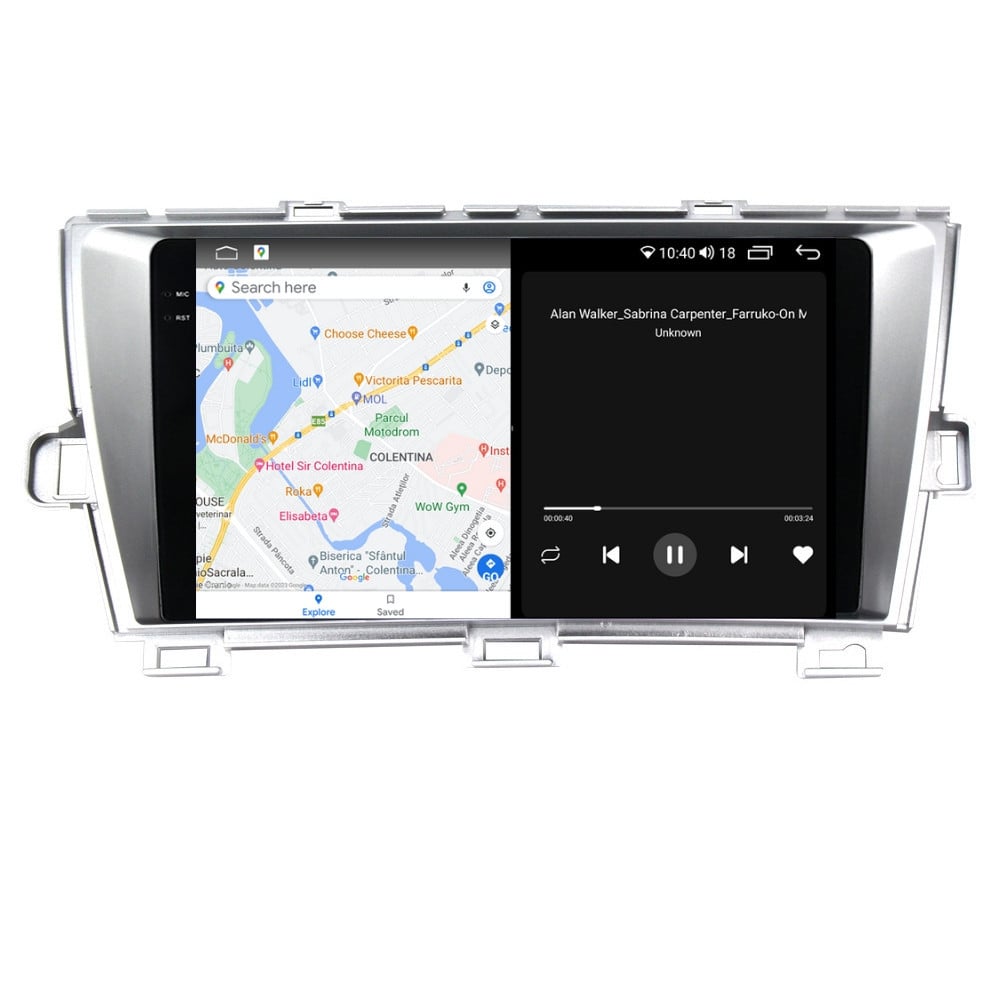 Navigatie dedicata cu Android Toyota Prius 2009 - 2015, 8GB RAM, Radio GPS Dual Zone, Display 2K QLED 9.5