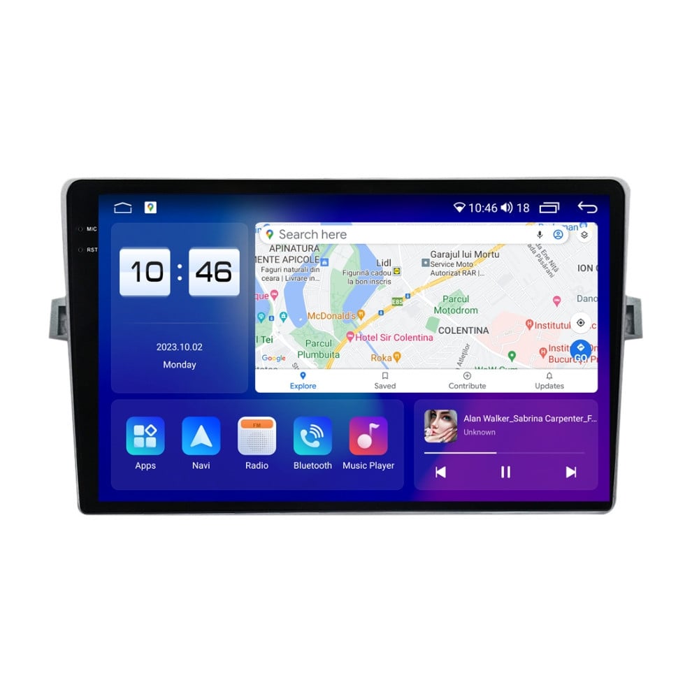 Navigatie dedicata cu Android Toyota Verso 2009 - 2018, 4GB RAM, Radio GPS Dual Zone, Display 2K QLED 9.5