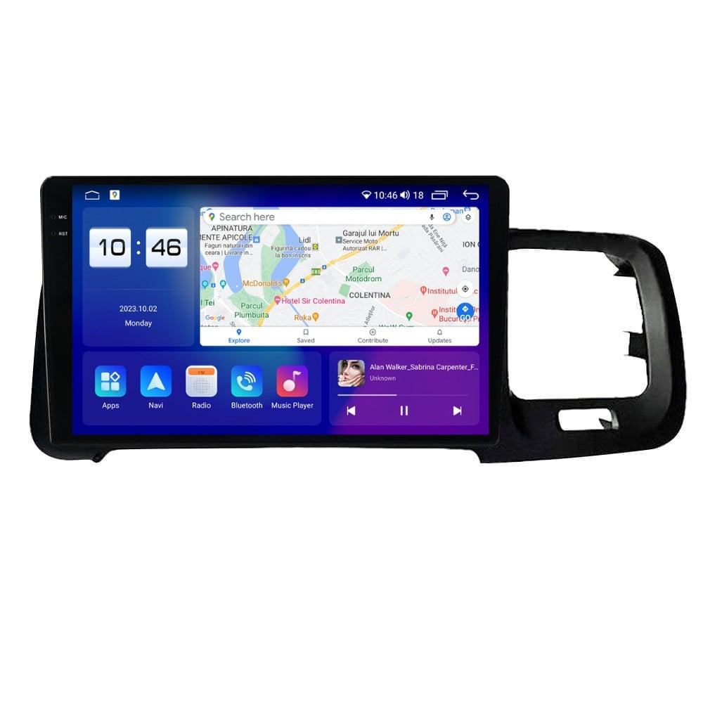 Navigatie dedicata cu Android Volvo S60 II / V60 I 2010 - 2014, 4GB RAM, Radio GPS Dual Zone, Display 2K QLED 9.5