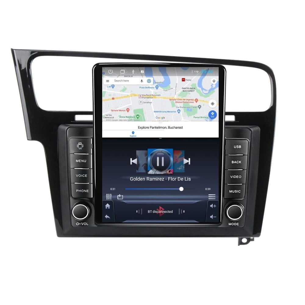 Navigatie dedicata cu Android VW Golf VII 2012 - 2019, negru, 1GB RAM, Radio GPS Dual Zone, Touchscreen IPS 9.7